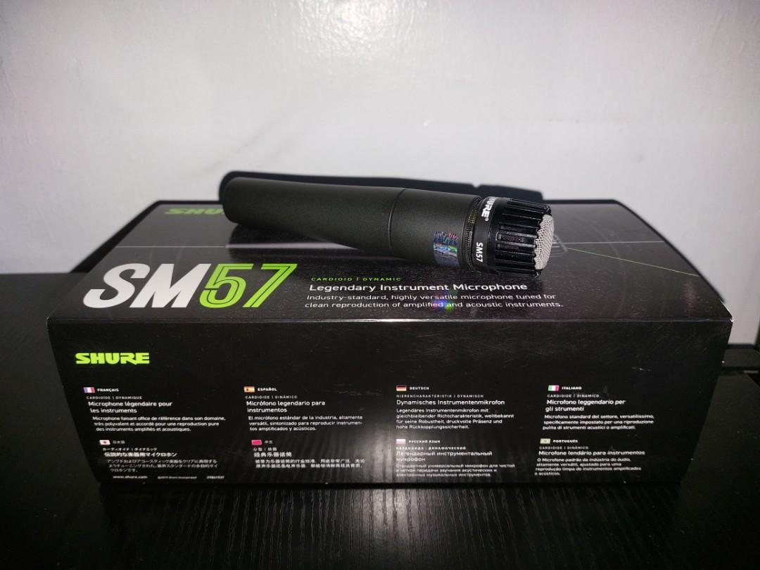 Shure SM57 (Category: Microphones) located in Malabon City. Submitted by silverrust12 (Listing ID 1114374438, Image 3). Description: Shure SM57 Store price: PHP 6,300 Selling price: PHP 5,300 Used once for testing. Comes with the box and everything you see in the box: -Mic clamp -Mic pouch -Instruction manual Does NOT come with cable Rfs: Opted for a USB mic instead Meet-ups: SM North EDSA Fisher Mall Malabon SM Center Sangandaan or anywhere near