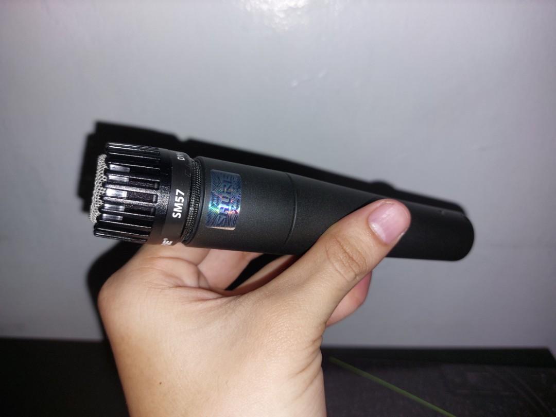 Shure SM57 (Category: Microphones) located in Malabon City. Submitted by silverrust12 (Listing ID 1114374438, Image 2). Description: Shure SM57 Store price: PHP 6,300 Selling price: PHP 5,300 Used once for testing. Comes with the box and everything you see in the box: -Mic clamp -Mic pouch -Instruction manual Does NOT come with cable Rfs: Opted for a USB mic instead Meet-ups: SM North EDSA Fisher Mall Malabon SM Center Sangandaan or anywhere near