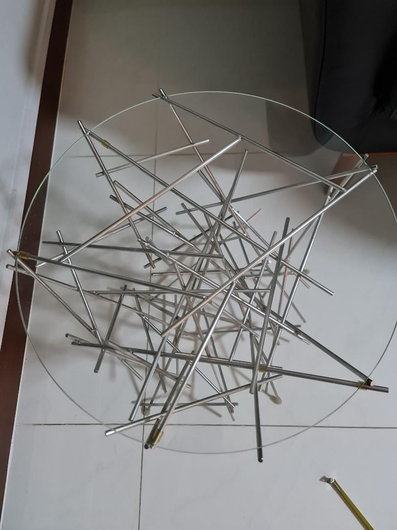 Side table (Category: Tables & Sets) located in Singapore. Submitted by lobang_shop (Listing ID 1114411136, Image 2). Description: designer table glass top is detachable from the base.... bought 2006.. still in good condition.