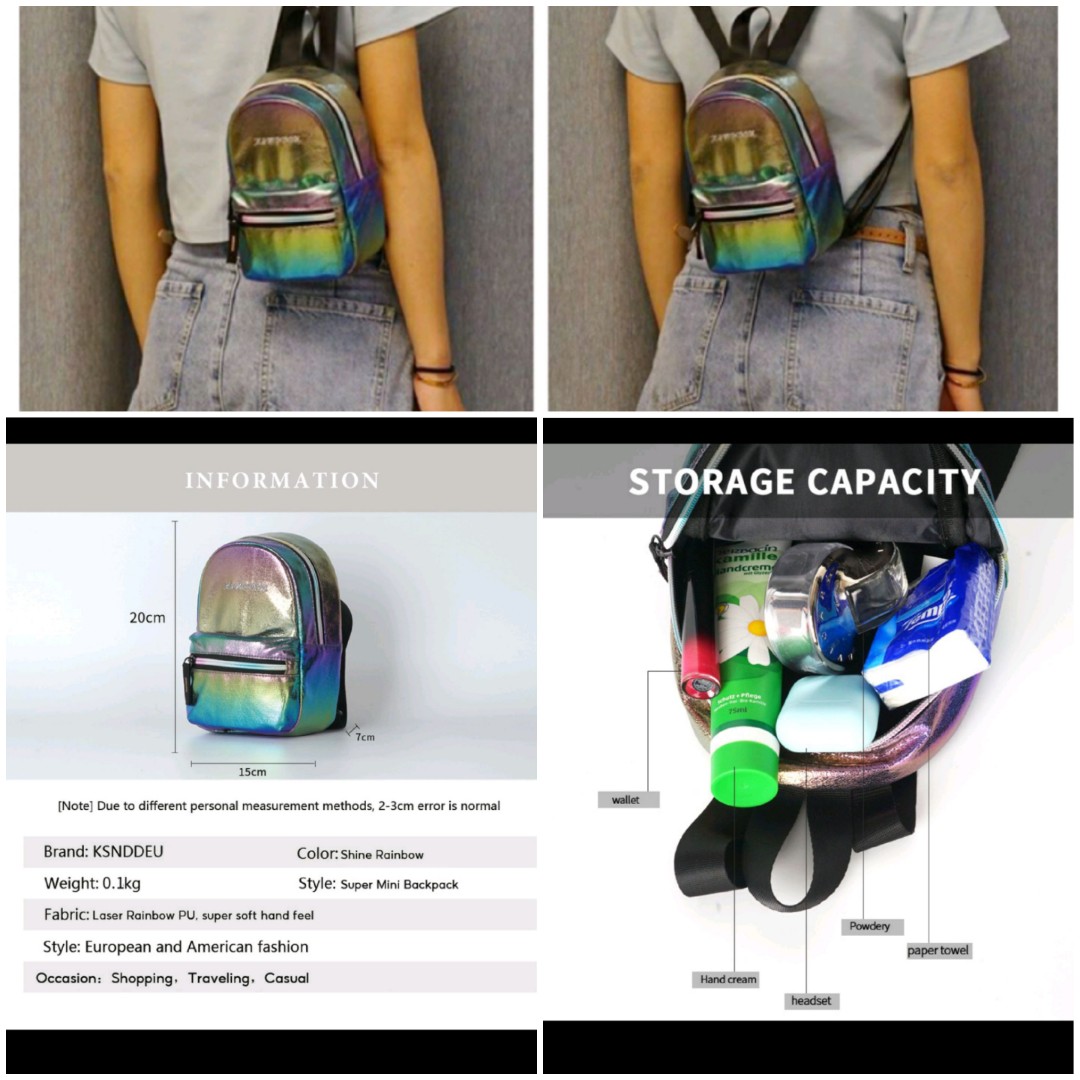 mini rainbow backpack