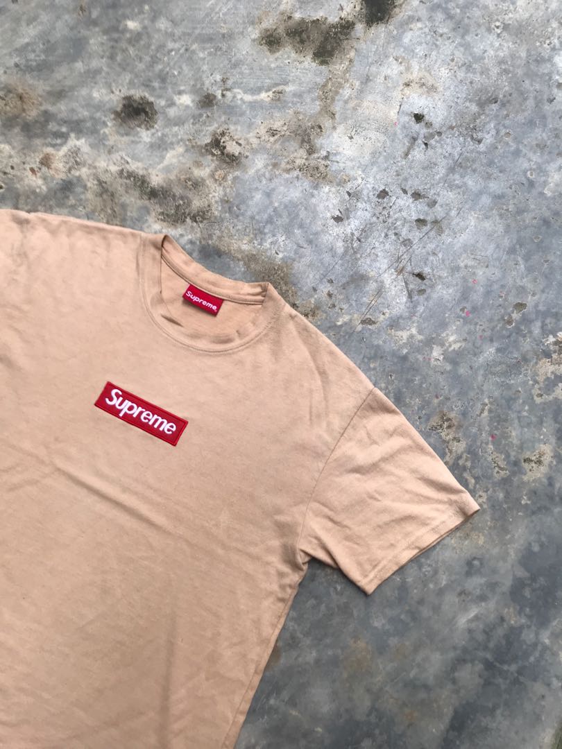 how big is the supreme logo on a shirt