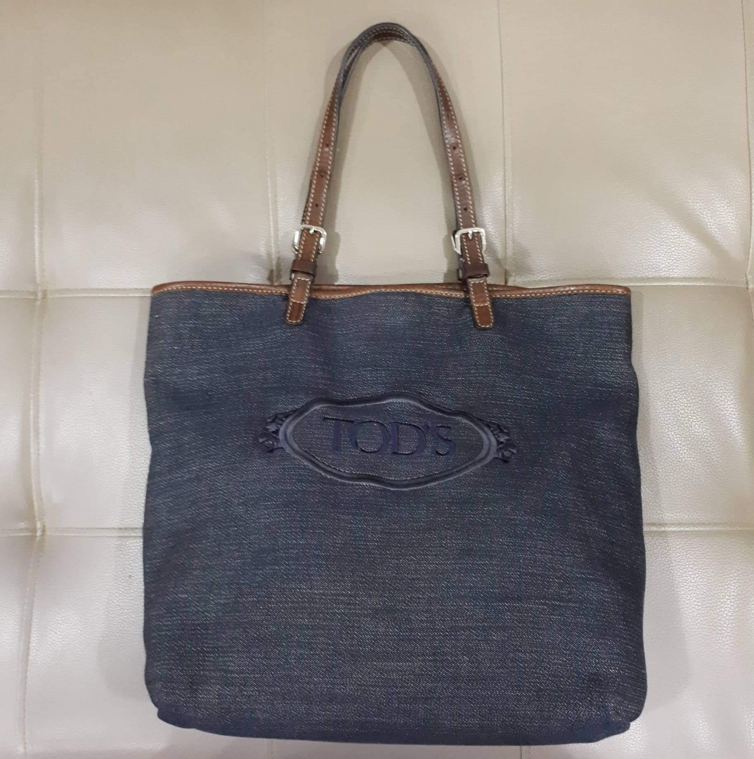 Tod's Denim Tote, Luxury, Bags & Wallets on Carousell
