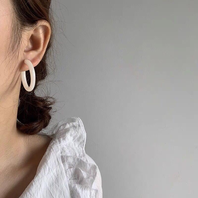 White on sale hoop earrings