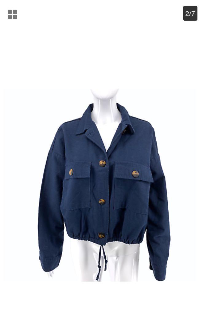 zara cropped denim shirt