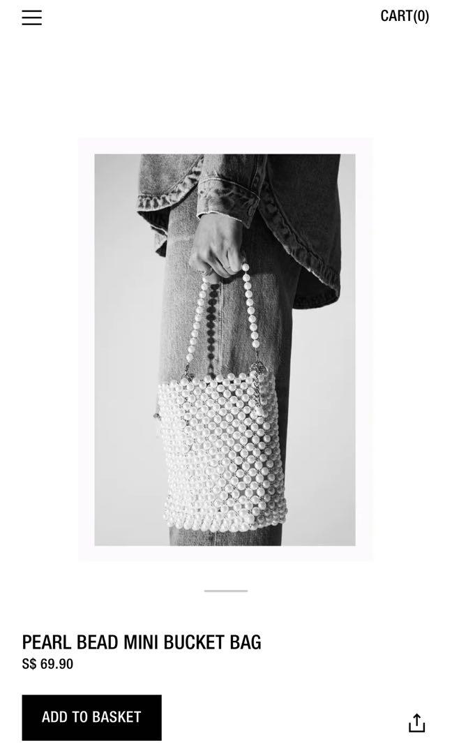 Pearl bead sales mini bucket bag