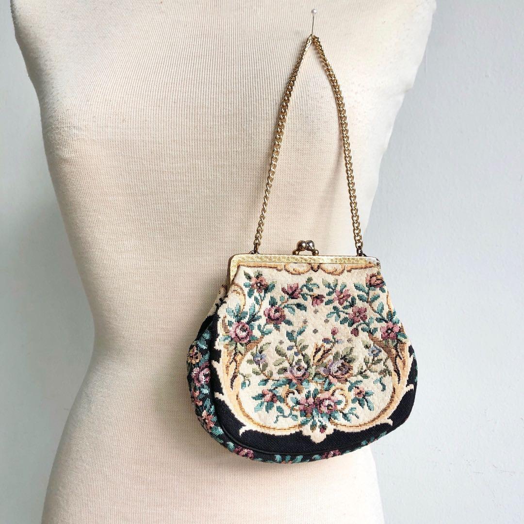 1960s Floral Petit Point Purse Women S Fashion Bags Wallets On Carousell
