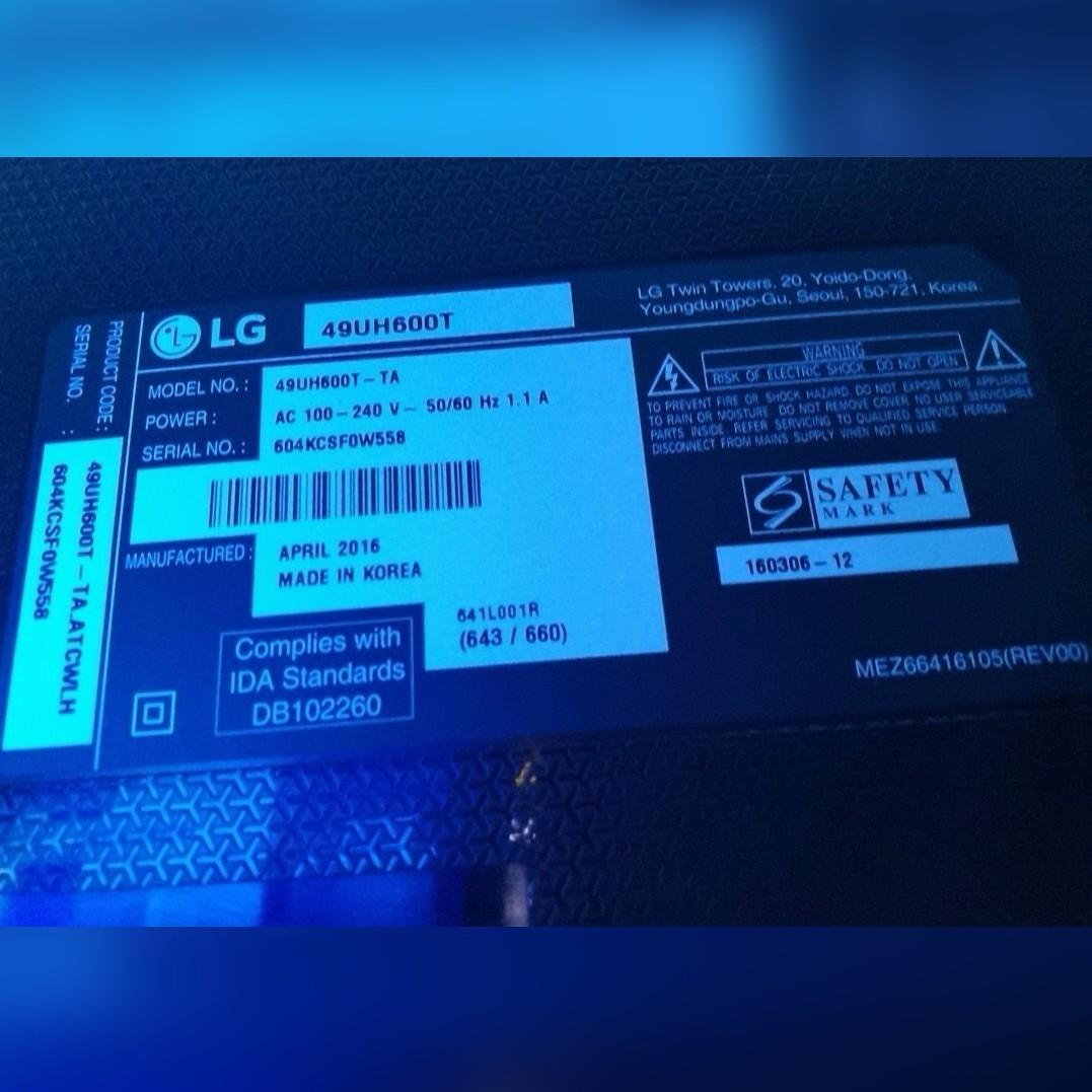 49 inch LG UHD Smart TV (Not working), TV & Home Appliances, TV