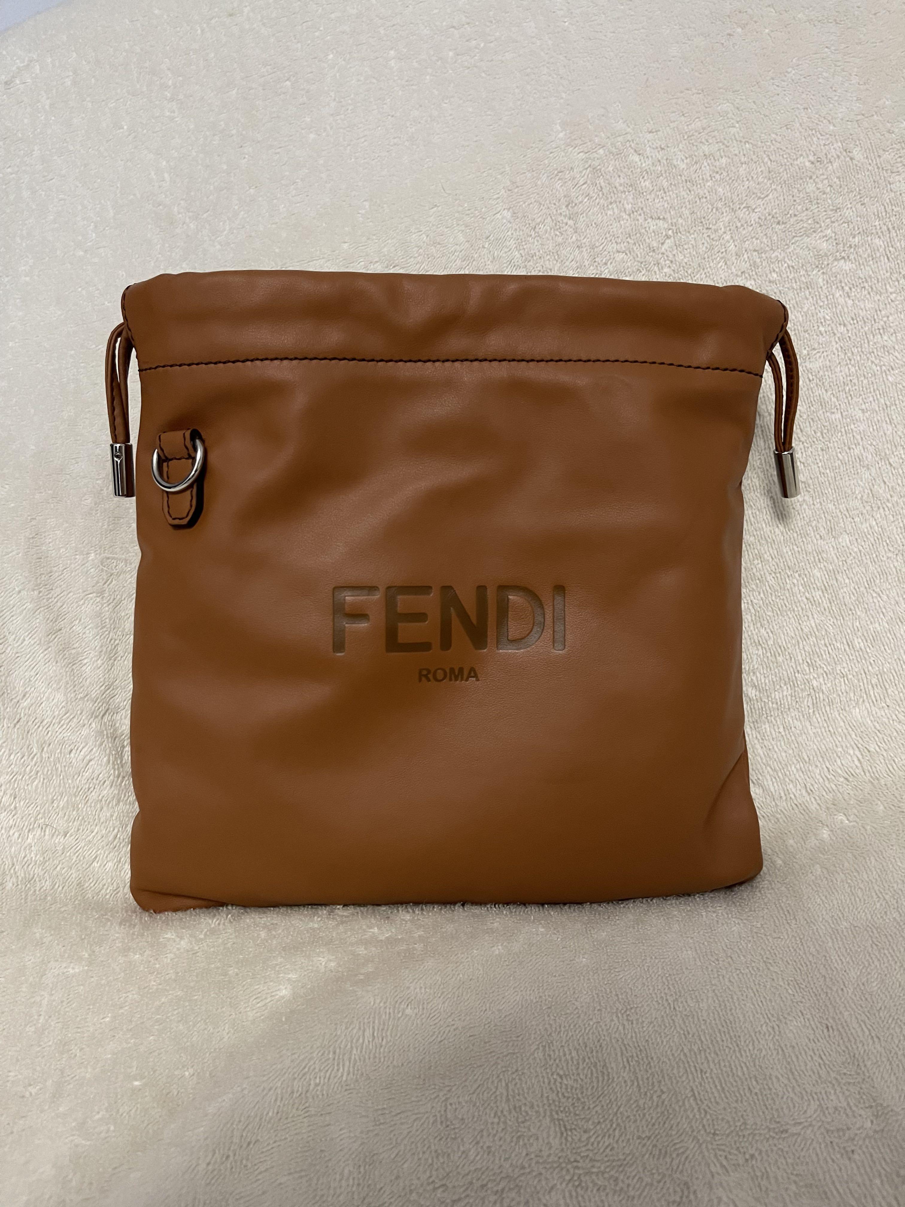 Auth Fendi drawstring crossbody bag