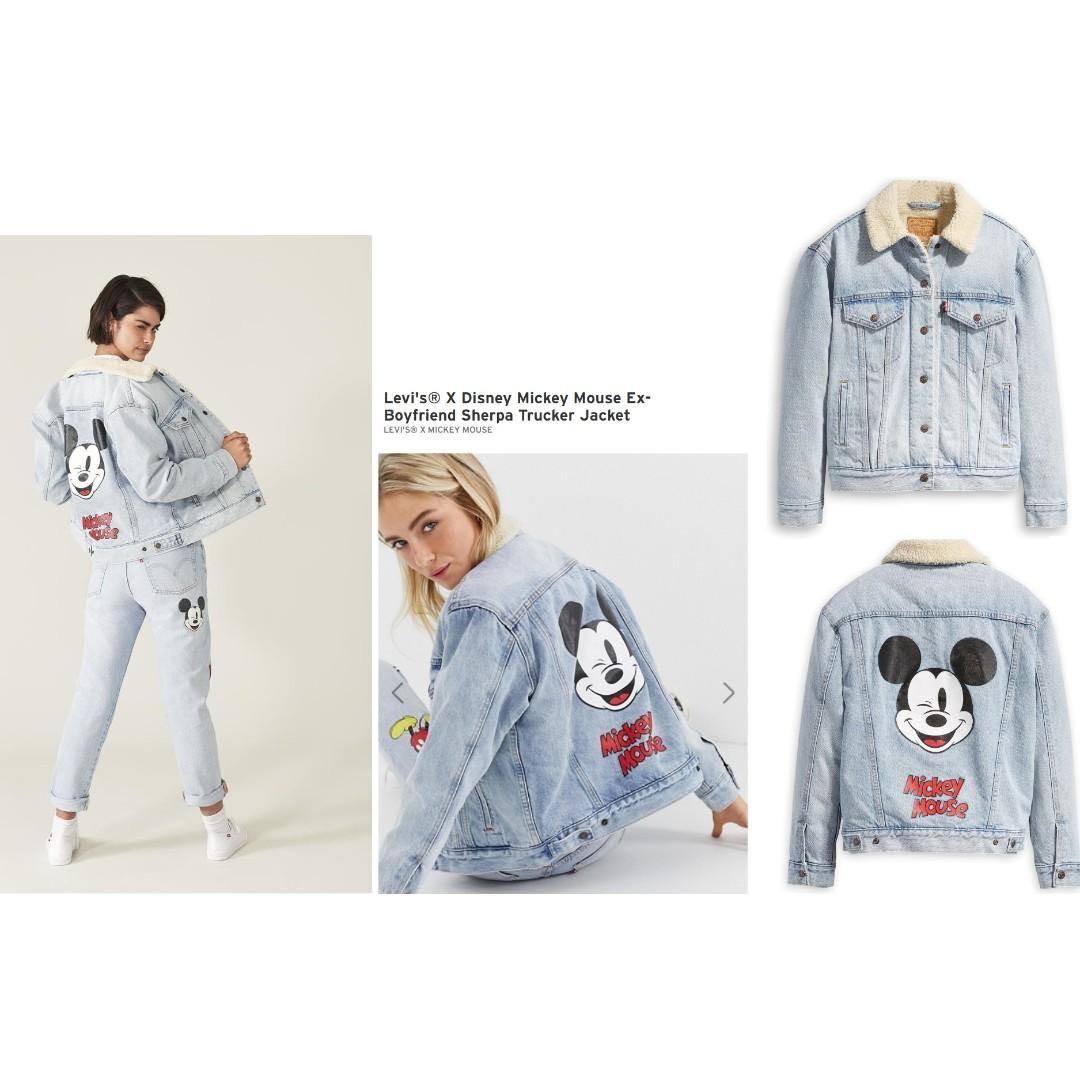 Levi's x mickey mouse sherpa trucker denim jacket on sale