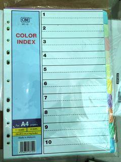 A4 Paper color index 10 sheets