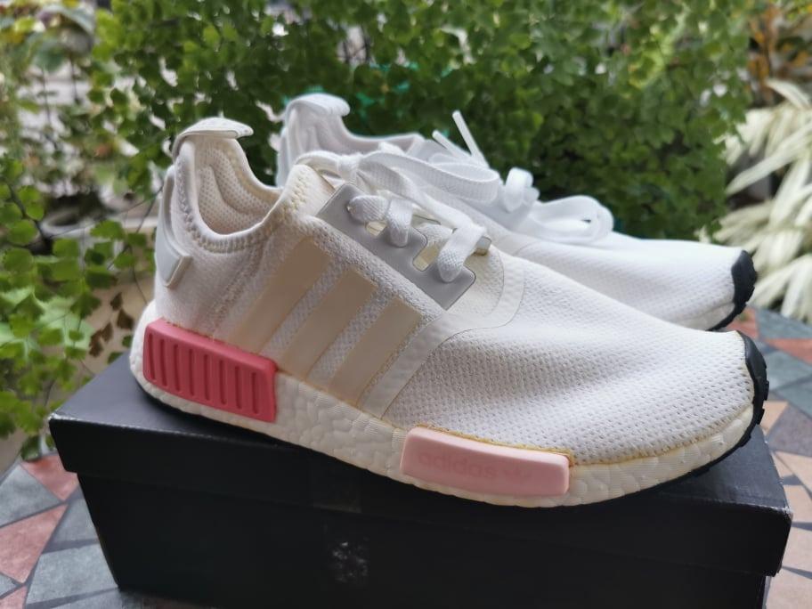 Adidas NMD White Pink, Women's Fashion, Sneakers on Carousell