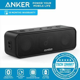 Anker Soundcore 3, Bluetooth Speaker with Pure Titanium Diaphragm Drivers, BassUp, 24H Playtime, IPX7 Waterproof