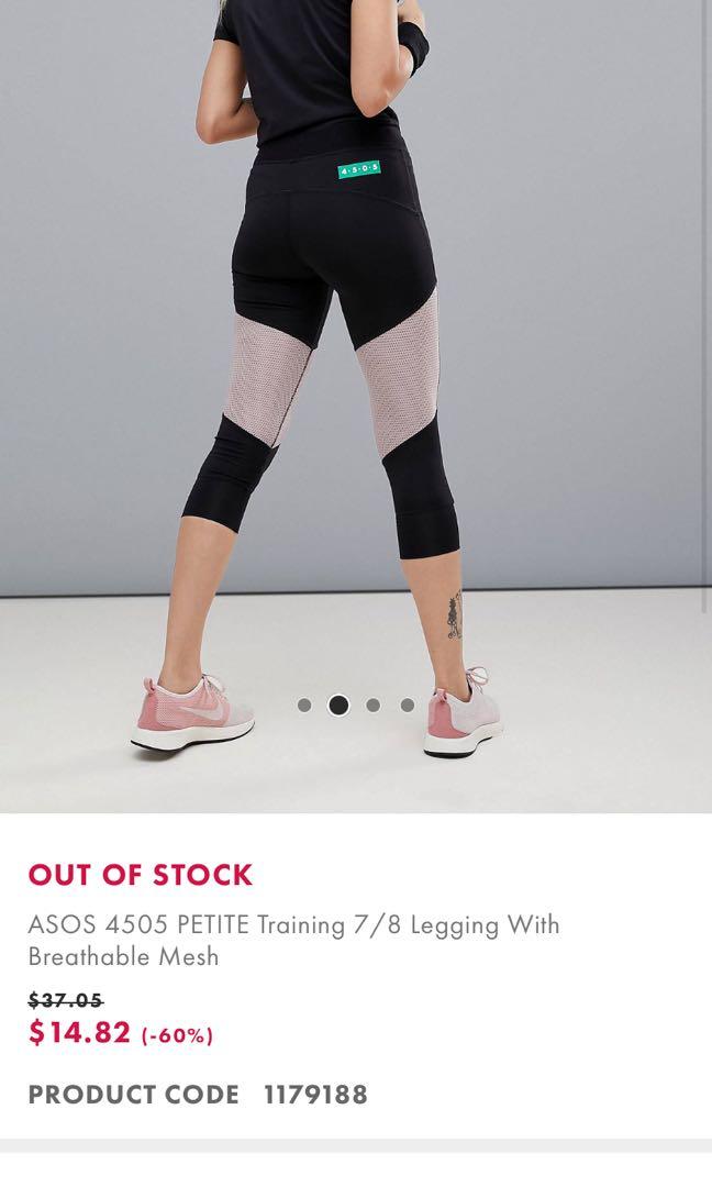 ASOS 4505 petite training 7/8 legging with breathable mesh, Women's  Fashion, Bottoms, Jeans & Leggings on Carousell