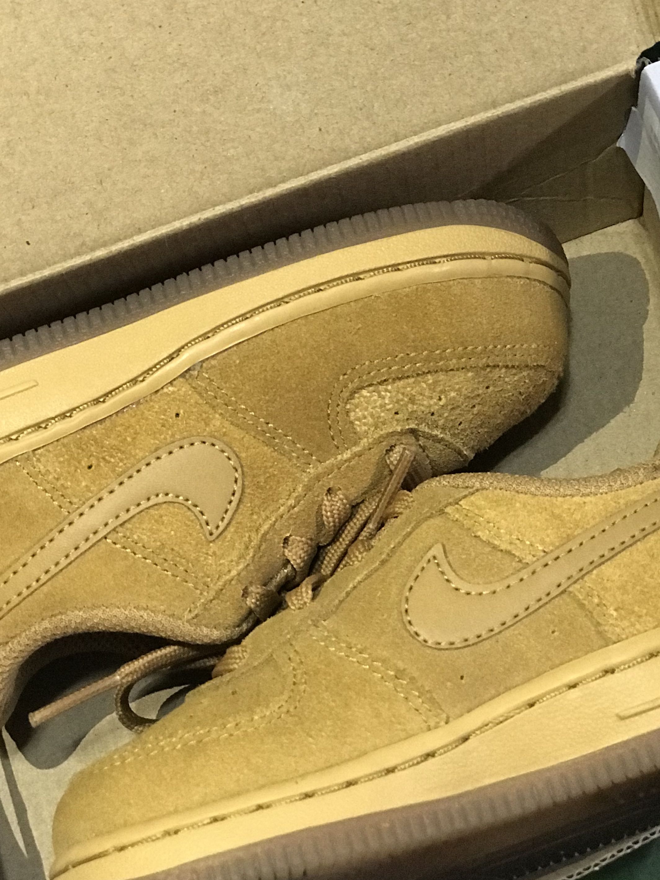 AUTH NIKE AIR FORCE 1 GAMUSA LIGHT BROWN WHEAT GUM