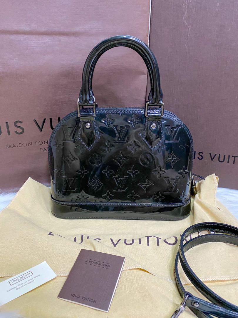 Louis Vuitton 2000s Black Vernis Alma Monogram Handbag · INTO