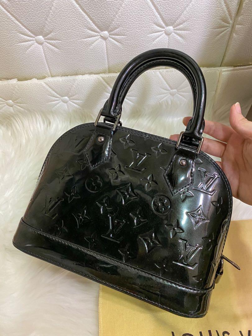 Louis Vuitton 2000s Black Vernis Alma Monogram Handbag · INTO