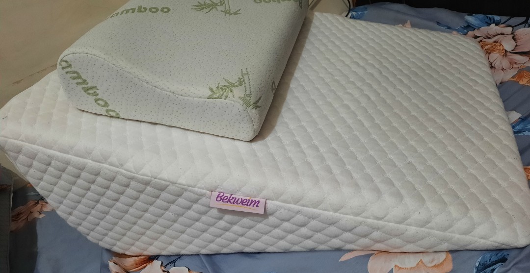 BEKWEIM Wedge Pillow with Free Bamboo memory foam pillow, Furniture