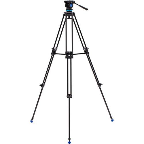 Benro KH25N Basic Video Tripod Kit (Category: Tripods & Monopods) located in Manila. Submitted by techsmartph (Listing ID 234798472, Image 2). Description: * 11 lb Capacity Video Head * Sliding Balance Plate * 29.5 to 61.6" Height Range * Continuous Pan Drag/Fixed Tilt Drag * 2 x Retracting Locating Pins on Plate * 60mm Leveling Ball * 2-Stage Tripod with Mid-Level Spreader * Independent Twist-Lock Leg Adjustment * Dual Spiked Feet & Rubber Feet 