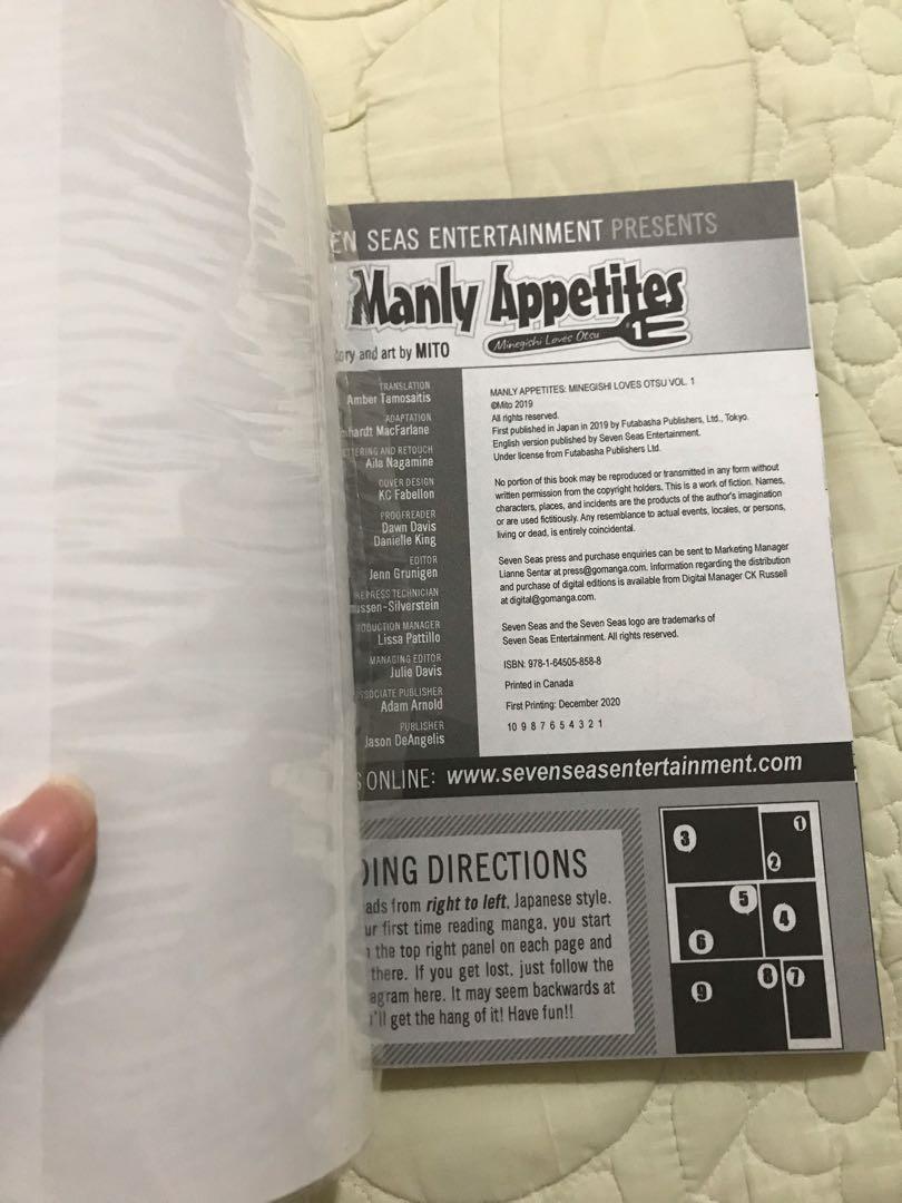 BL manga MANLY APPETITES (Minegishi Loves Otsu) volume 1 English