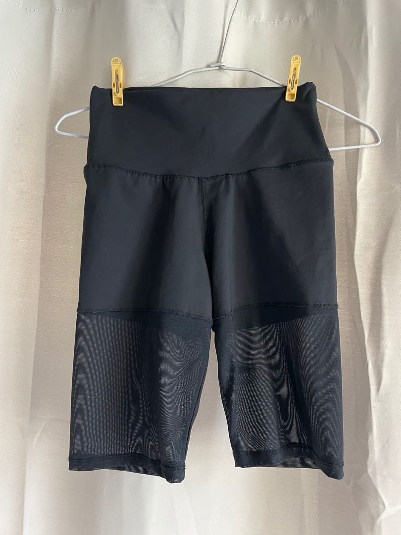 mesh black biker shorts