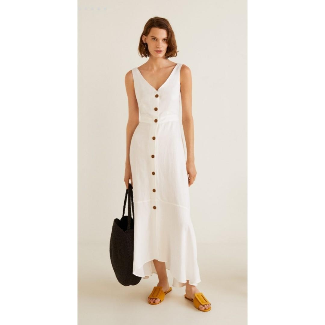 Mango white on sale linen dress