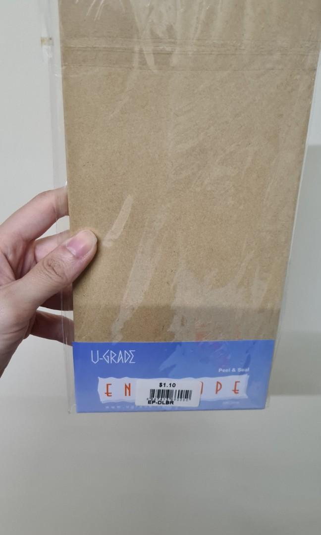 Brown Envelope (Category: Stationery & School Supplies) located in Singapore. Submitted by mangoekiwi (Listing ID 1114669751, Image 1). Description: 18 pieces inside (not 20) Original price was $1.10 for 20 pieces, or $0.99 for 18 pieces 220 x 110mm.