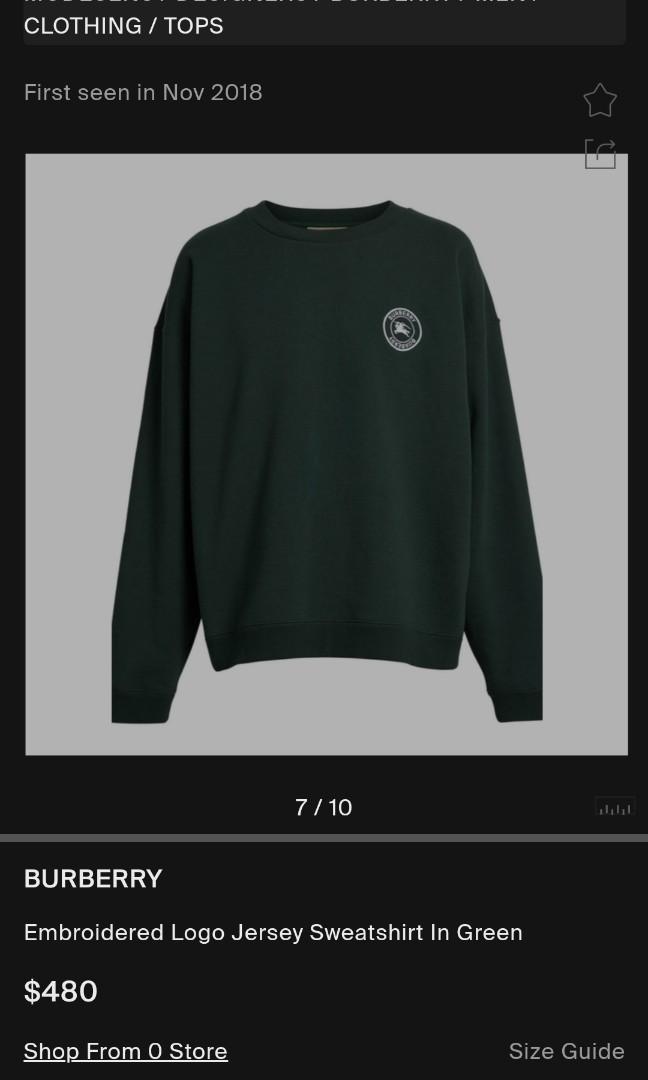 Burberry embroidered 2025 jersey sweatshirt