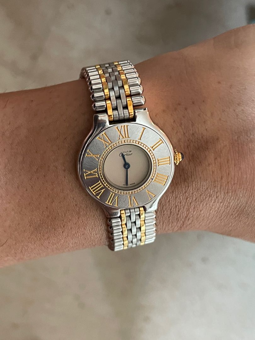 Cartier steel 18k gold Must de Cartier 21 28mm ladies watch
