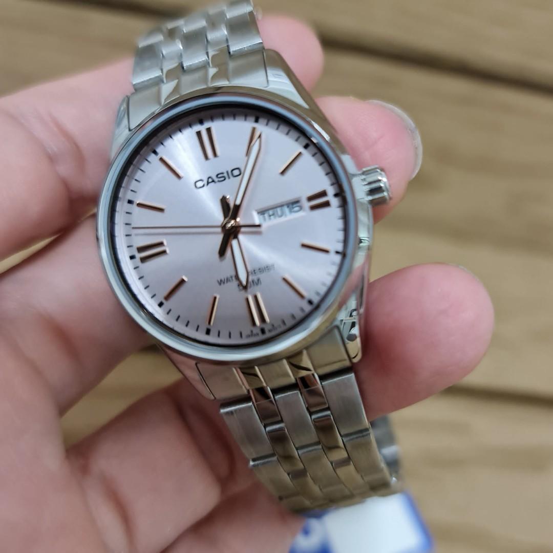 Casio ladies day date stainless steel Watch
