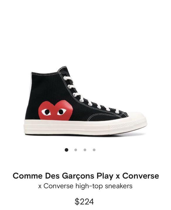 CDG X Converse black high cut sneakers Women s Fashion Footwear