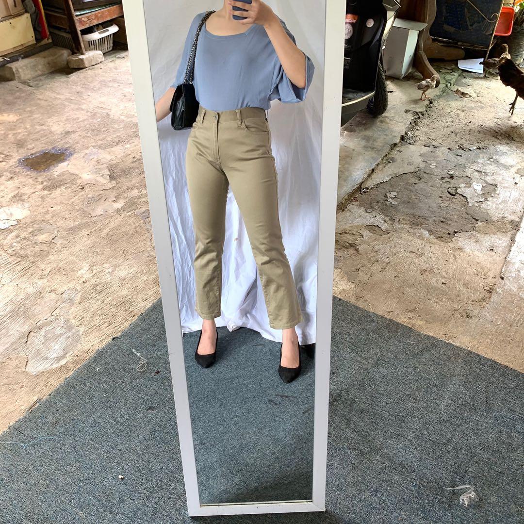 Celana Uniqlo Highwaist Chino Korean 