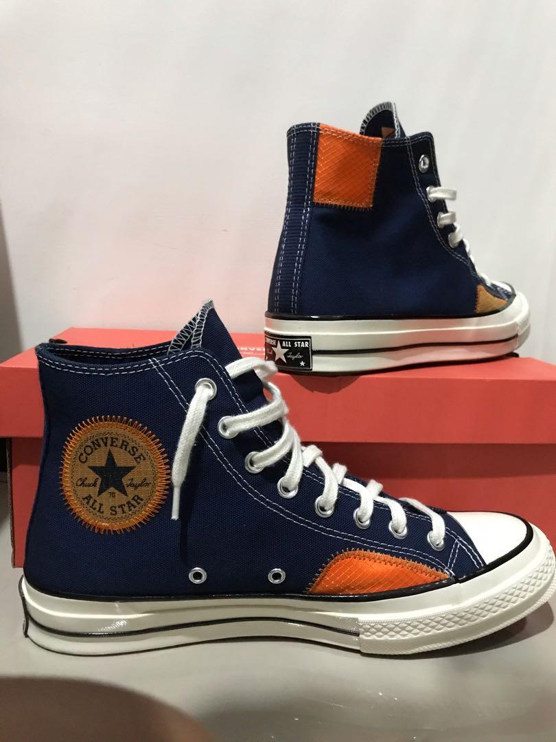 navy and orange converse