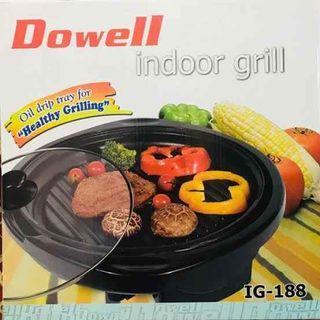 Dowell Indoor Electric Grill with glass lid cover with oil drip tray for barbecue and samgyupsal at home
