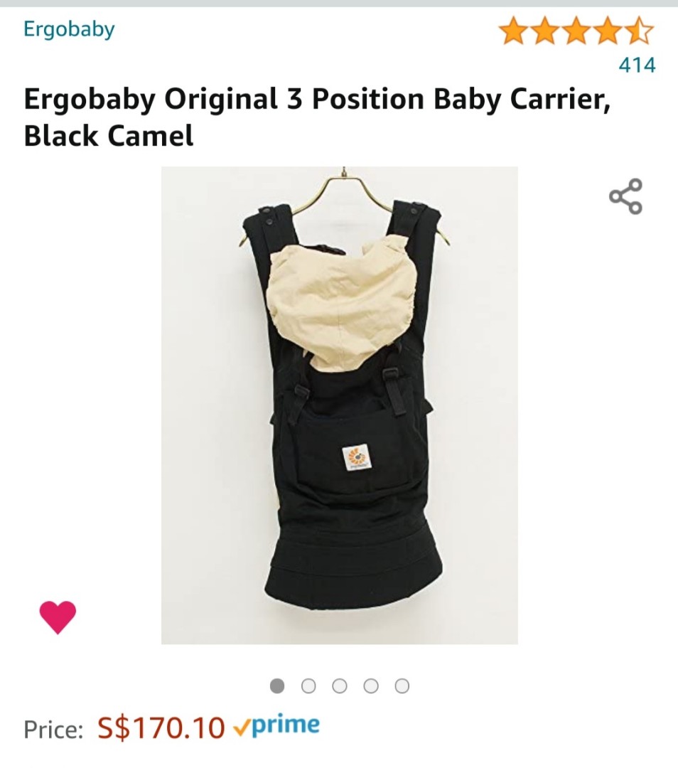 Ergobaby original 3 position baby carrier black camel online