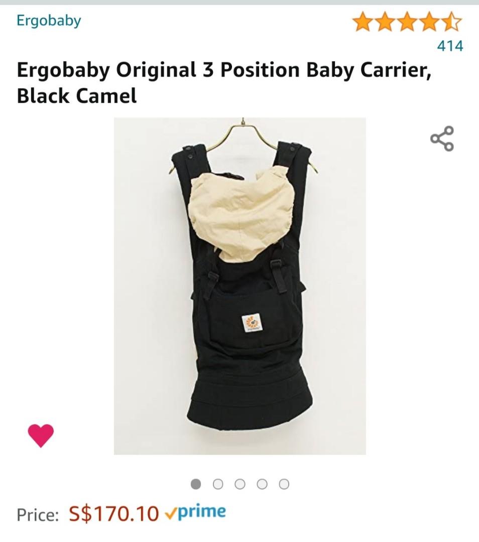 ergobaby original 3 position baby carrier black camel