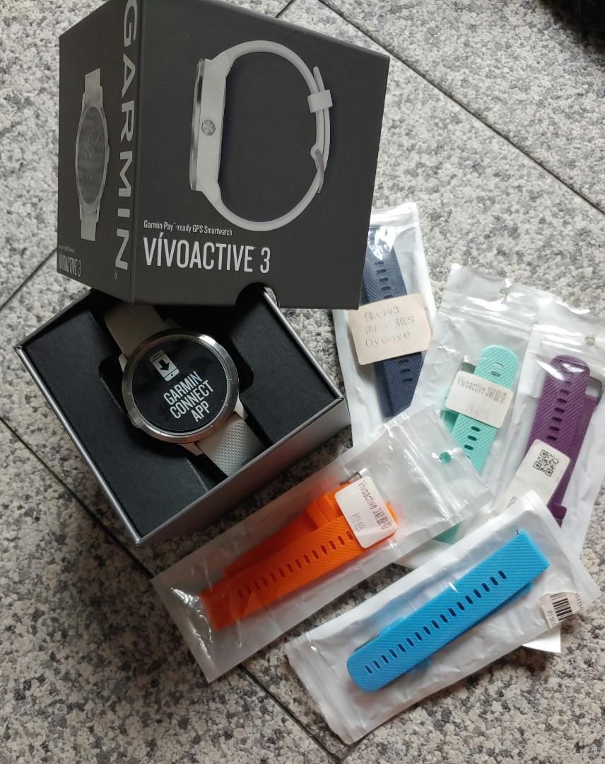 Garmin vivoactive 3 white with stainless hardware sales
