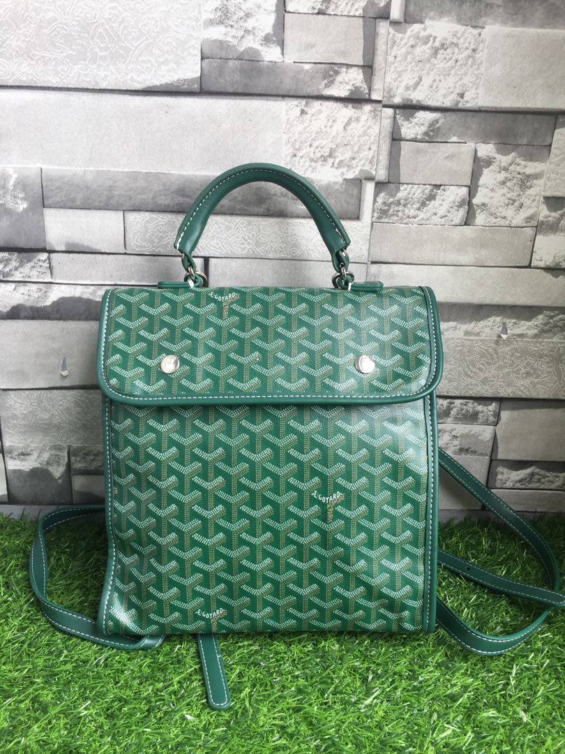 GOYARD Goyardine Calfskin Mini Alpin Backpack Green 740428