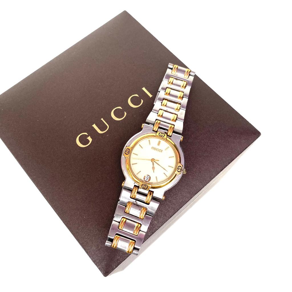 Gucci Quartz S-Steel Champagne Dial Two 
