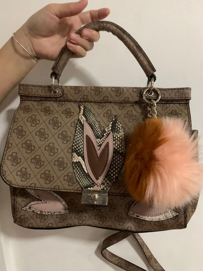 Guess Women s Jaden TOP Handle Flap Brown Bag