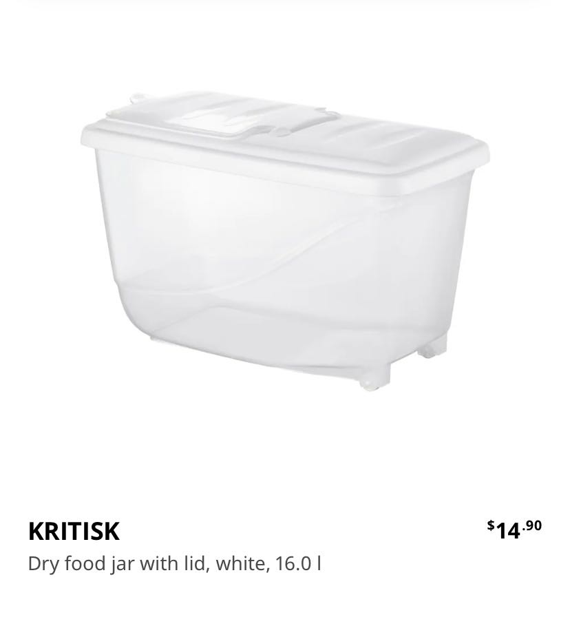 IKEA 16 litres container for rice or grain, Furniture & Home Living ...