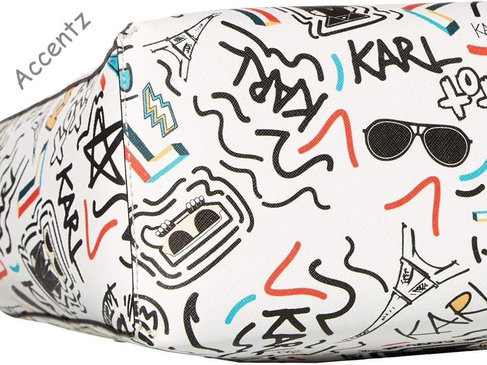 Karl Lagerfeld Paris Adele Tote - White Combo Graffiti