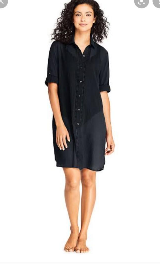 LANDS'END BUTTON DOWN T SHIRT DRESS 