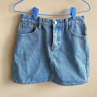 light denim skirt (tags: ulzzang harajuku stylenanda tumblr high waisted)