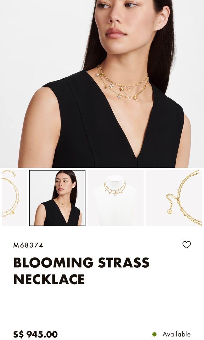 Shop Louis Vuitton Blooming Strass Necklace (BLOOMING STRASS NECKLACE,  M68374) by Mikrie