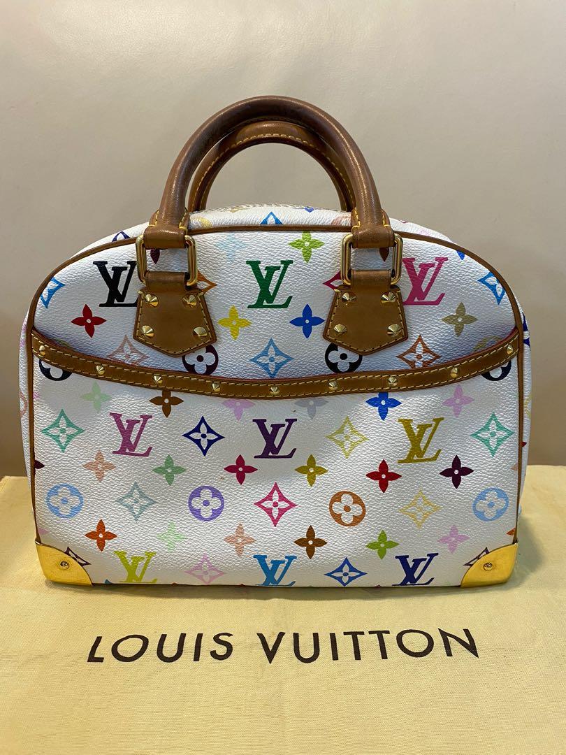 LOUIS VUITTON TAKASHI MURAKAMI X LOUIS VUITTON WHITE MONOGRAM MULTICOLORE  TROUVILLE, Women's Fashion, Bags & Wallets, Clutches on Carousell