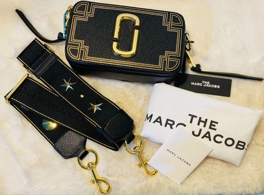 MARC JACOBS Snapshot Small Camera Bag The New Black Gilded 100