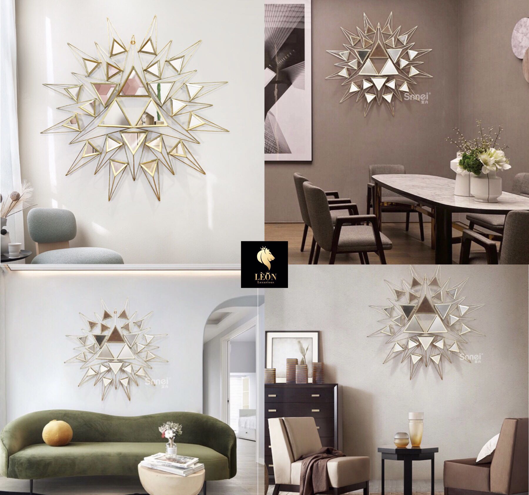 Modern Designer Mirror Art Luxury Wall Decor, Furniture & Home Living