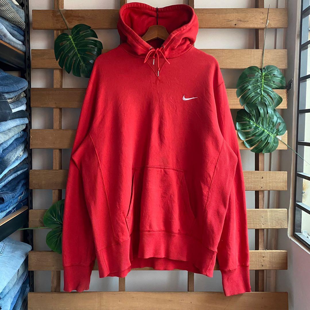 Nike swoosh hoodie red hot sale