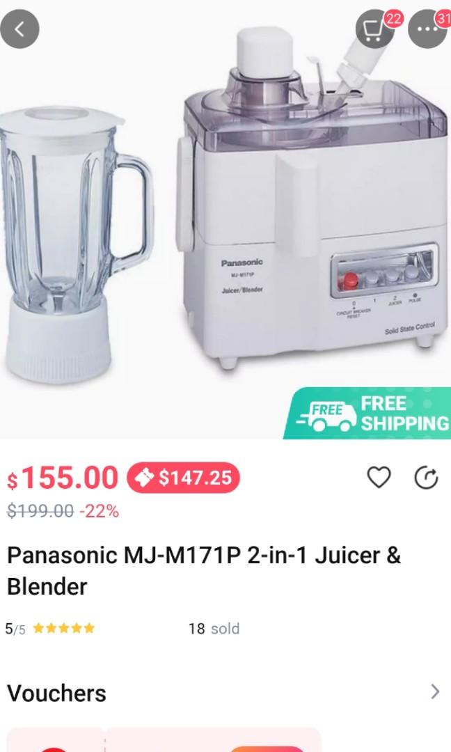 Panasonic juicer & blender 2 in 1, TV & Home Appliances, Kitchen
