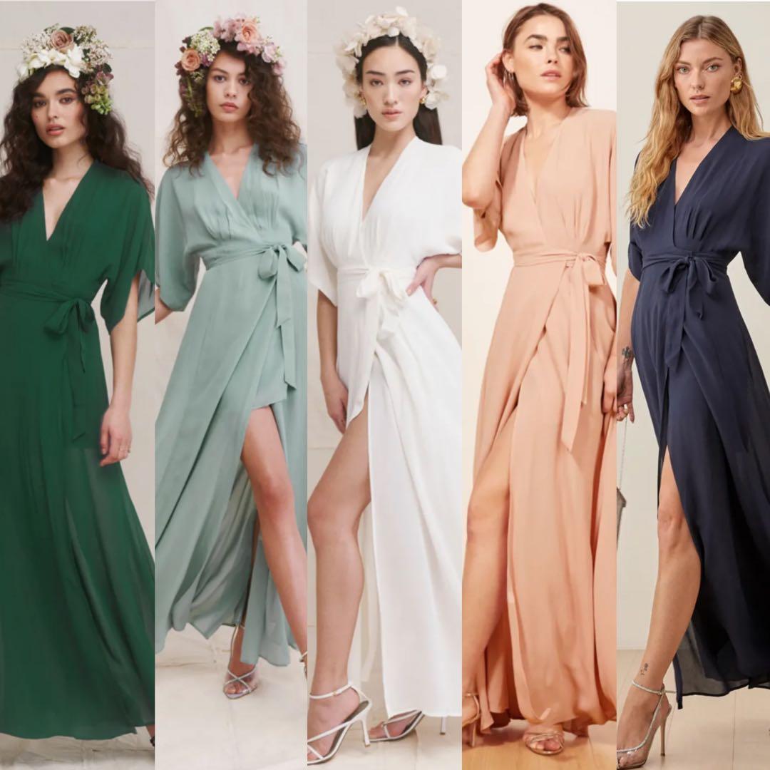Petite available!)Reformation Winslow maxi dress, green, ivory, blush,  navy, Women's Fashion, Dresses \u0026 Sets, Evening dresses \u0026 gowns on Carousell